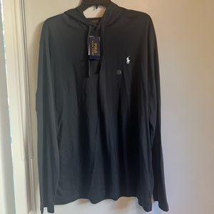 Ralph Lauren, XL, blue/grey hoodie, NWT, never worn. long sleeves, tie strings